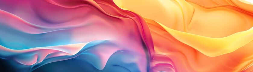 Fototapeta premium Vibrant abstract swirl of colors, blending hues of pink, orange, and blue in a dynamic flow, perfect for modern design.