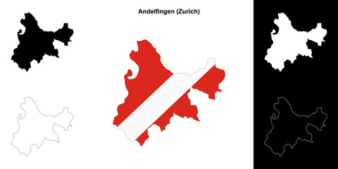 Andelfingen blank outline map set
