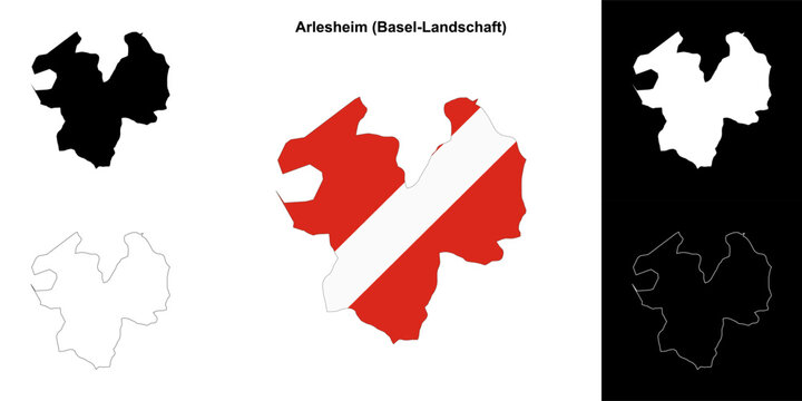 Arlesheim blank outline map set