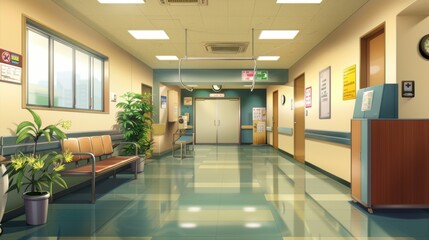 Fototapeta premium Modern Hospital Interior. Technology and healthcare concept