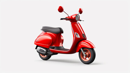 3D Scooter Isolated on Transparent Background