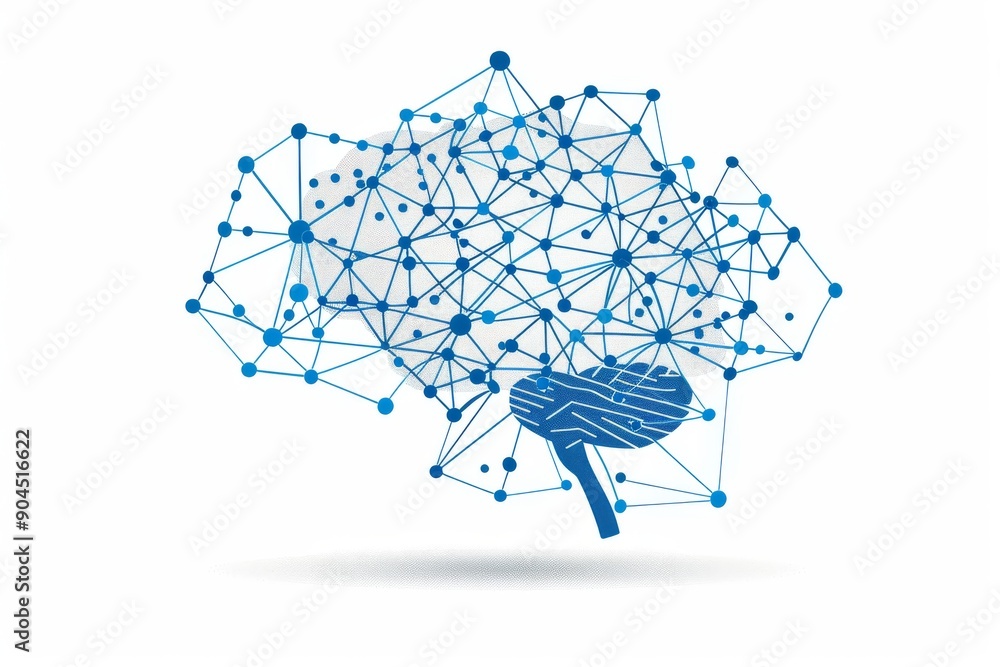 Poster ai brain network symbolizing advanced neural connections and data transfer digital innovation