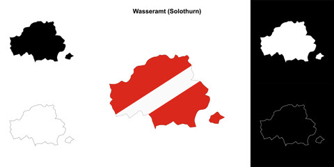 Wasseramt blank outline map set