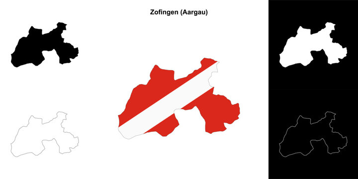 Zofingen blank outline map set