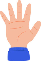 Hand Counting Five Fingers