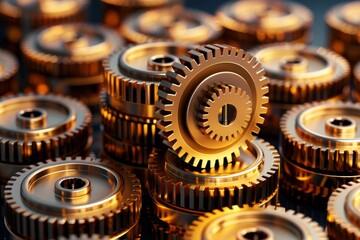 Futuristic AI Gear Mechanism Symbolizing Advanced Technology and Mechanical Innovation