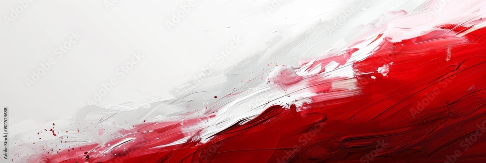 Poster this artwork features an abstract red and white design with bold strokes that evoke emotion