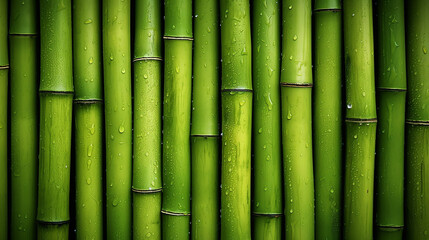 Fresh Green Bamboo Texture Close-Up Detail