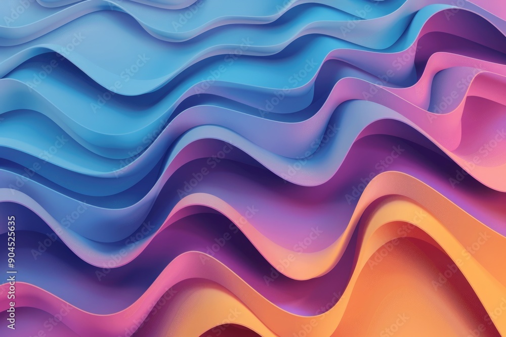 Aufkleber A vibrant and dynamic abstract design featuring wavy shapes on a colorful background, ideal for use in creative projects or as a decorative element