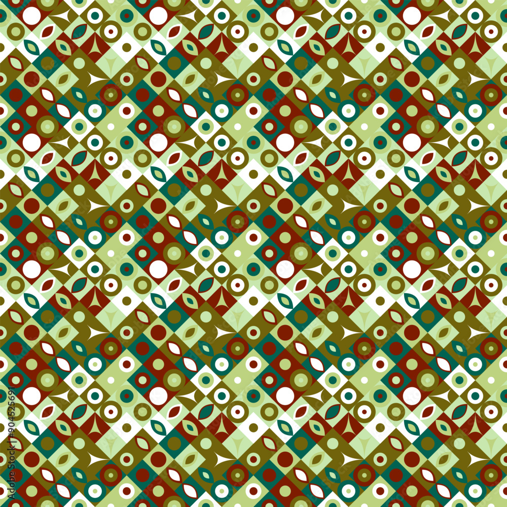 Poster seamless chaotic curved shape pattern background design - abstract vector graphic