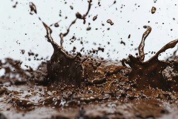 Fototapeta premium Close-up shot of a muddy terrain with rich textures and earthy tones