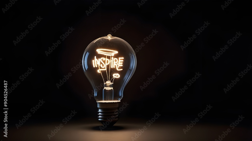 Poster a lit lightbulb with the phrase 