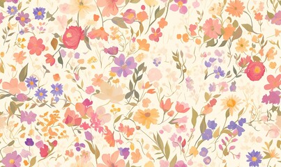 Obraz premium Floral watercolor illustration with calm and soft colors