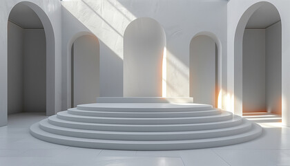 Empty podium platform stage with copy space for  display products