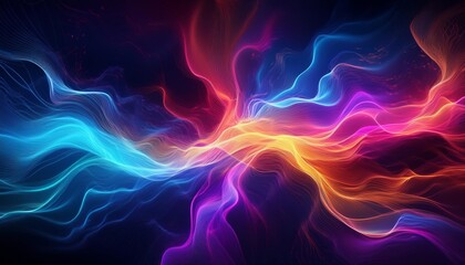 Obraz premium Abstract waves of color dance in the darkness