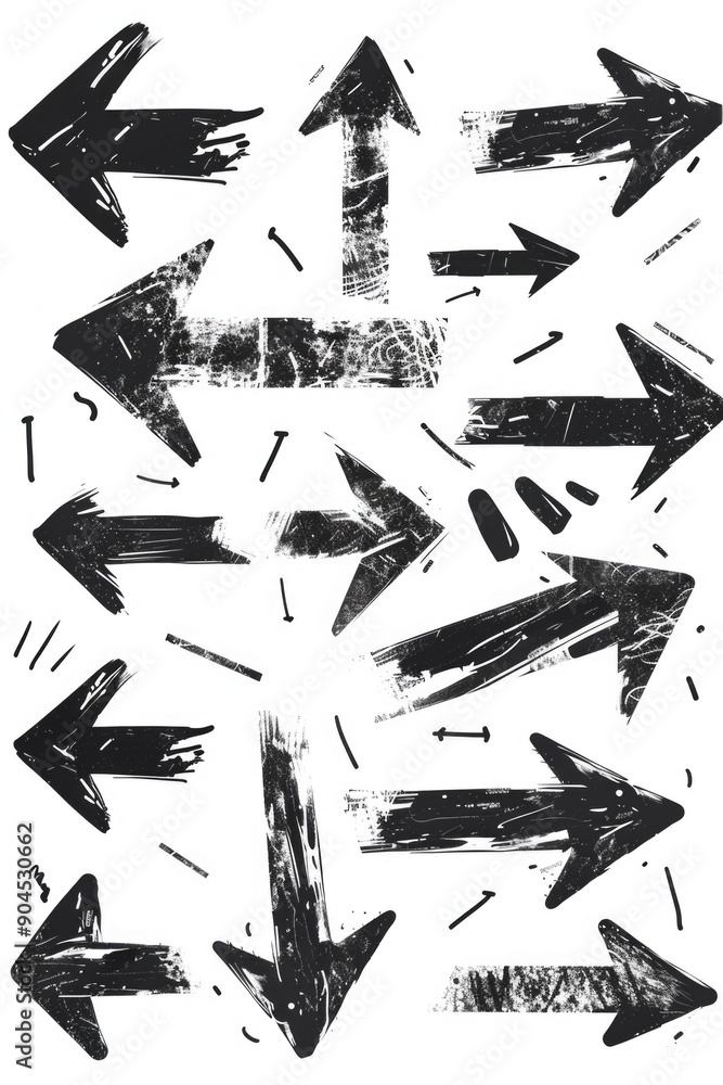 Aufkleber A collection of arrows pointing in different directions, great for use as a concept illustration or visual representation
