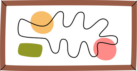 Hand Drawn Framed Abstract Picture