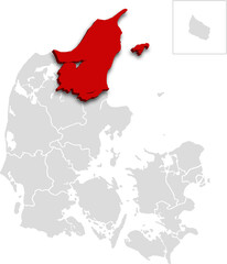 AALBORG map PROVINCE of DENMARK 3d isometric map