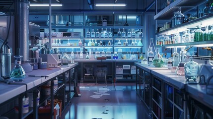 Minimalist Laboratory Wallpaper. High detailed plain background concept