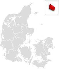 BORNHOLM map PROVINCE of DENMARK 3d isometric map