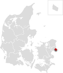 Fototapeta premium COPENHAGEN map PROVINCE of DENMARK 3d isometric map