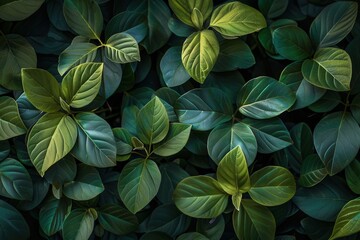 Lush Green Leaves Wallpaper. Natural Serenity Concept