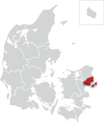 KOVENHAVN map PROVINCE of DENMARK 3d isometric map