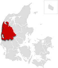 RINGKOBING map PROVINCE of DENMARK 3d isometric map