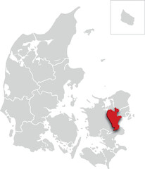 ROSKILDE map PROVINCE of DENMARK 3d isometric map