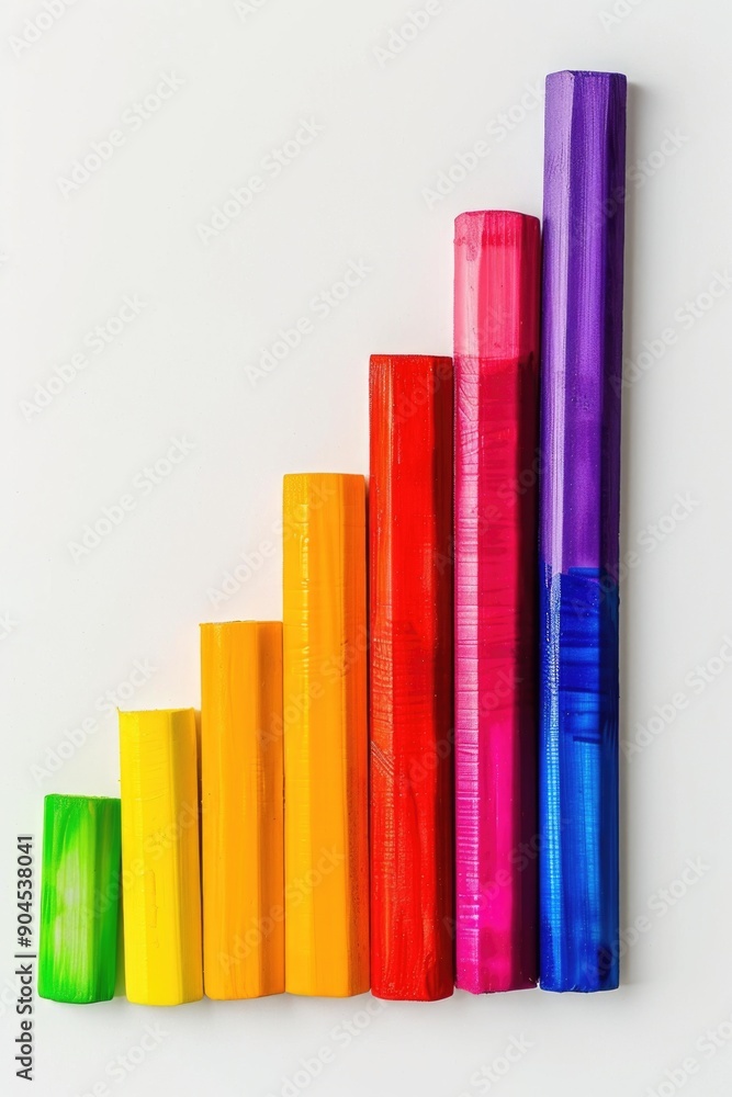 Poster row of colorful pencils stacked on top of each other, great for art and design uses