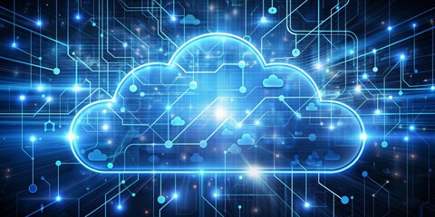 Fototapeta premium Cutting-edge cloud computing technology for seamless data storage and access, innovative, cloud computing