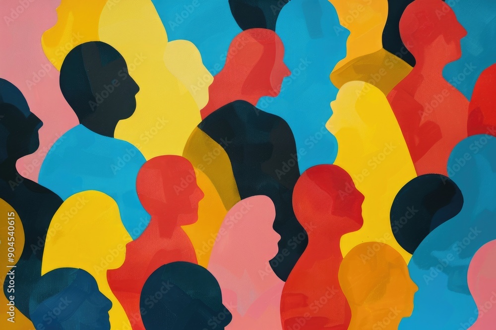 Poster A group of individuals standing united, perfect for depicting unity or solidarity in various contexts
