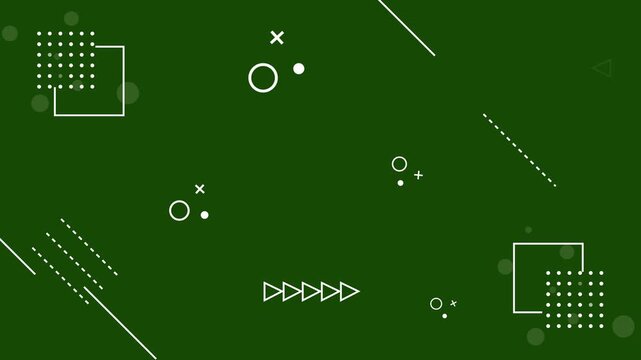 Overlay abstract motion graphic design elements, 2d animation of geometric shapes 4k motion graphic animated video on green screen background