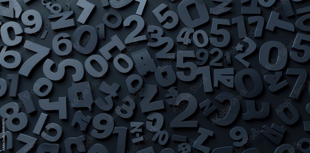 Poster minimalist numeric harmony. clean and simple numerical wallpaper design