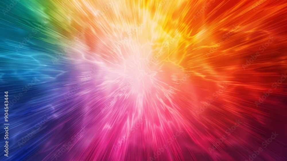 Poster vivid and dynamic rainbow explosion background with expressive artistic design and bright colors