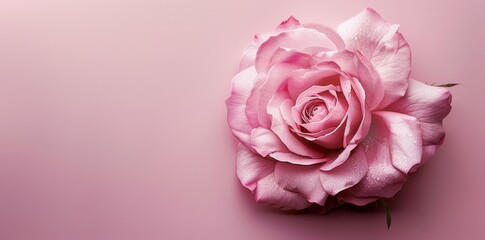 Elegant Pink Rose Wallpaper. Minimalistic and Detailed Floral Design Theme