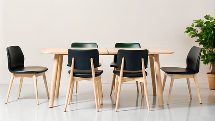 Fototapeta premium Versatile Chairs and Tables on a Background: Perfect for Home and Office Settings