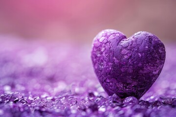 Obraz premium Radiant Purple Heart Wallpaper. Elegant and high detailed plain background concept