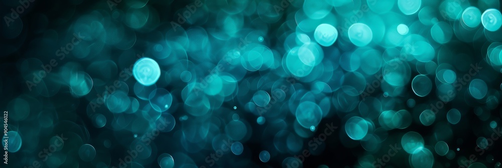 Poster abstract blue bokeh background with sparkling lights creating a serene and modern mystique