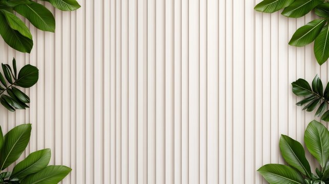 The background is a brightly lit wall decorated with the same size of light vertical wooden panels. A few vines add a touch of nature, making the luxurious design stand out even more.