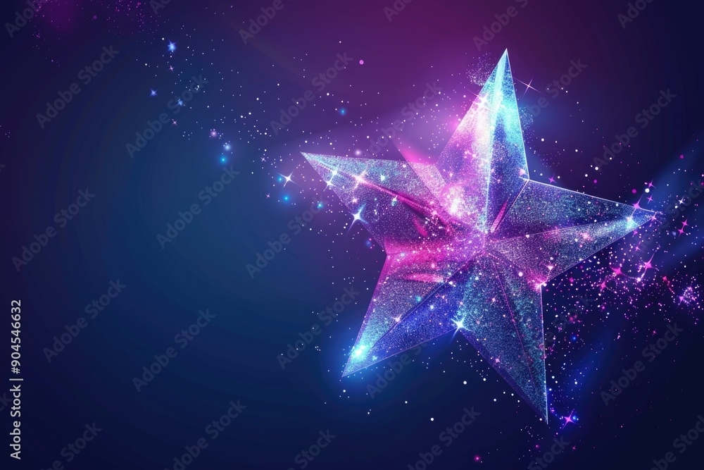 Poster a single shining star against a dark and mysterious background