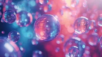 A collection of colorful bubbles suspended in mid-air
