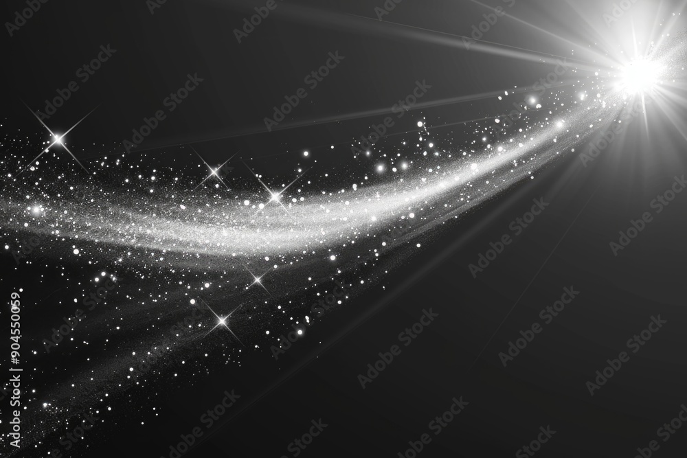 Poster A stunning star burst image in black and white, perfect for use in various designs where a celestial theme is required