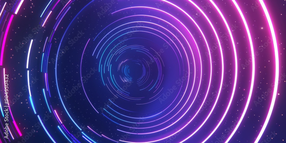 Poster mesmerizing abstract neon light circular tunnel background with vibrant futuristic design