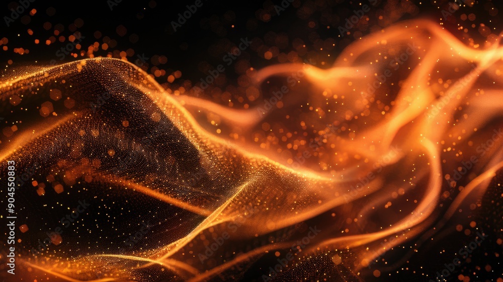 Aufkleber a close-up shot of a fire burning bright on a dark background, perfect for use in scenes where warmt