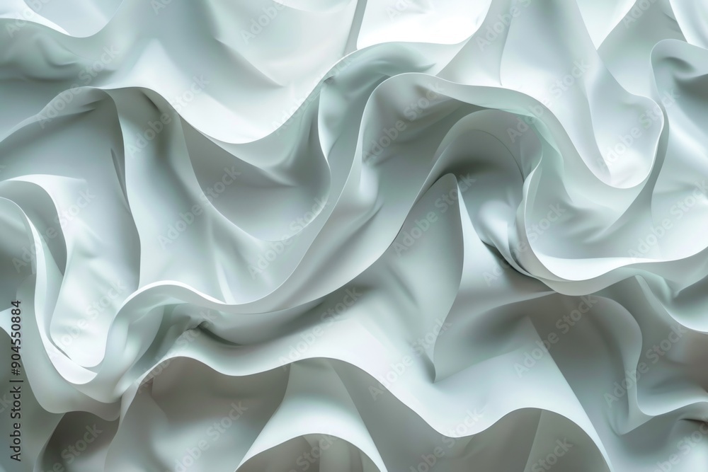 Poster Close-up view of white fabric with intricate texture and weave patterns