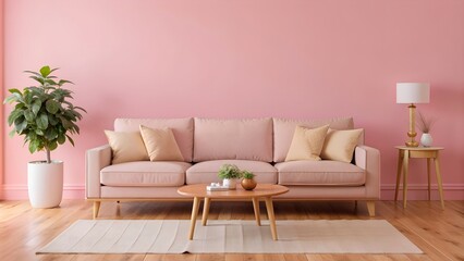 Colorful Living Room with Sofa: Clean and Professional Interior Design Display