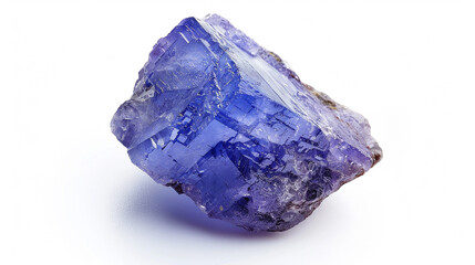 Fototapeta premium Tanzanite on an isolated white background, object focused, png, stock image, hd quality, natural look