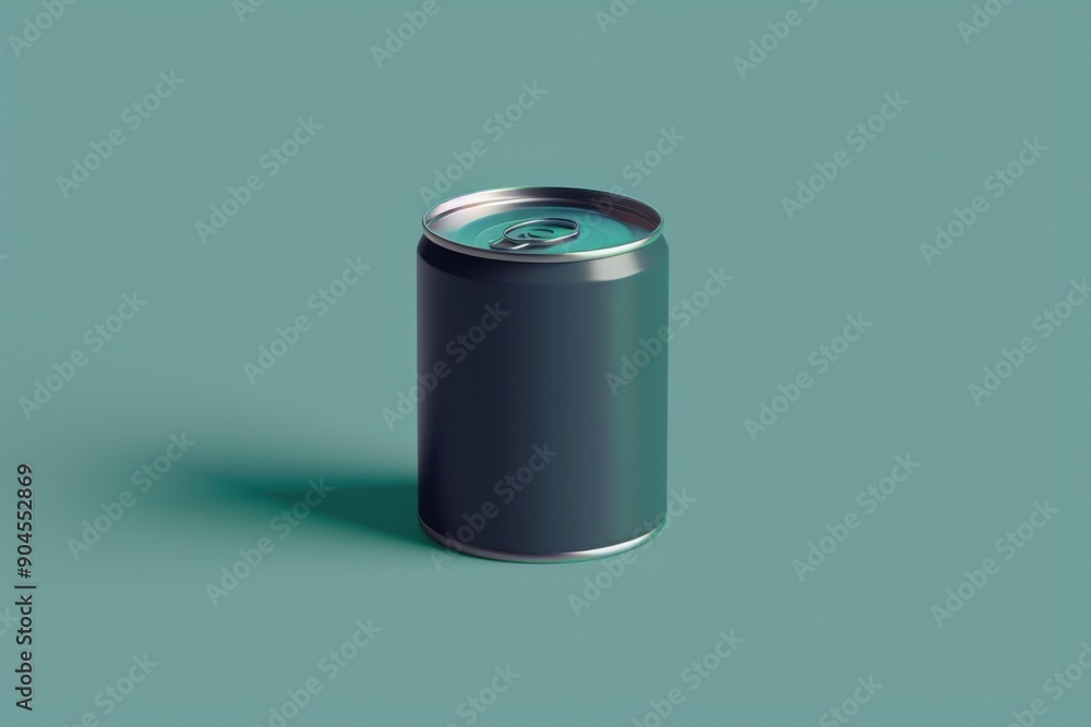 Poster a single can of soda on a green background