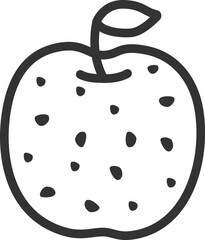 梨のアイコン（線画）のイラスト